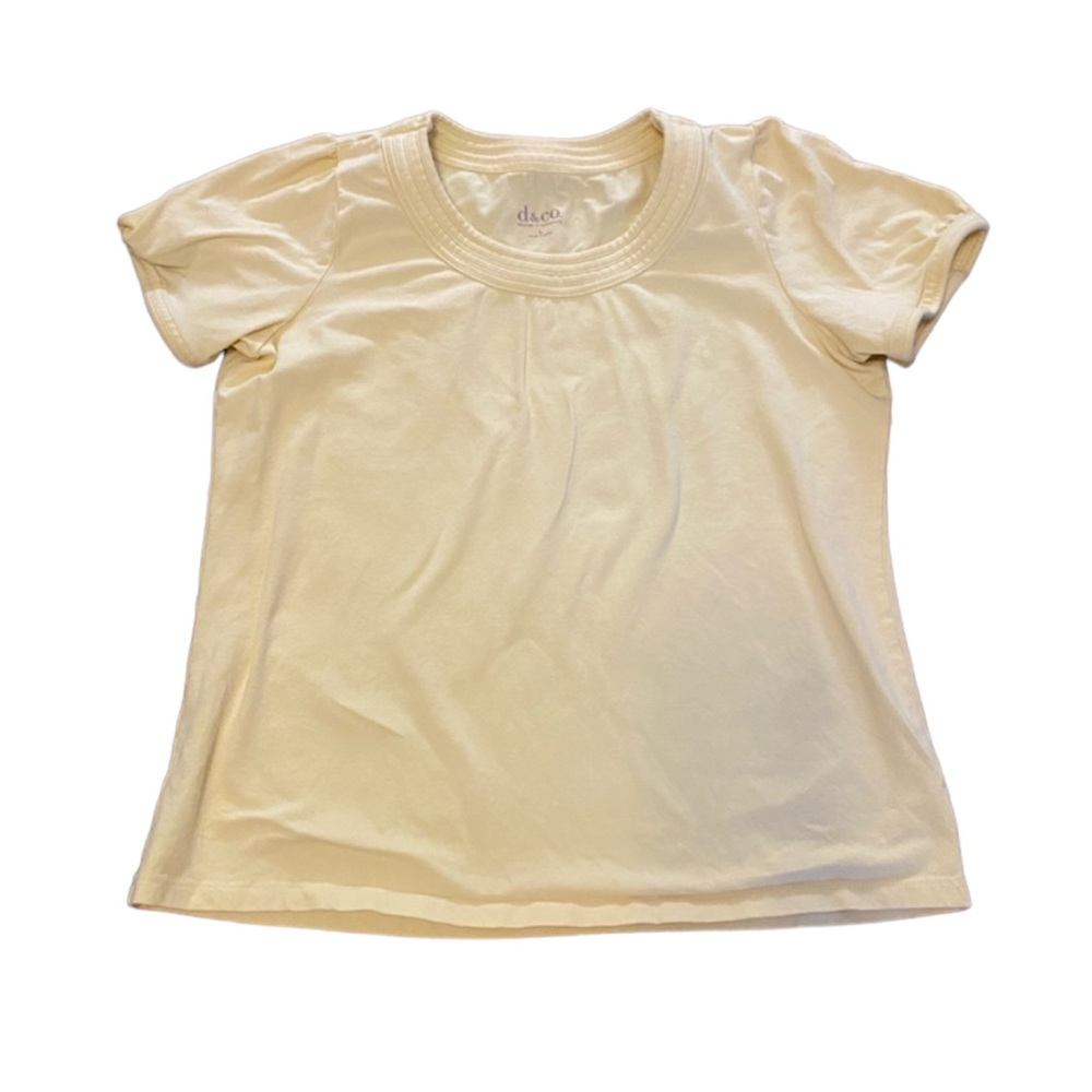 Denim&Co yellow scoop neck top